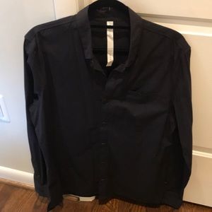 MENS LULULEMON BUTTON DOWN SHIRT BLACK LARGE